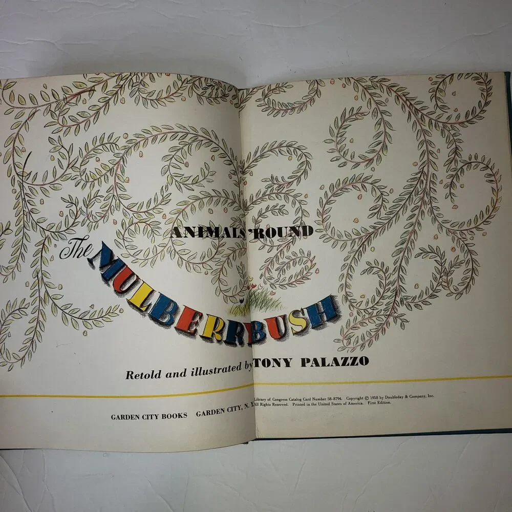 Vintage 1950's Animals 'Round The Mulberry Bush Garden City Books Hardcover 1958
